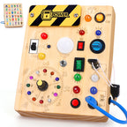 Konijiwa Montessori Busy Board with LED Light Switches, Toddler Sensory Toys for 1-3 Year Old Boys and Girls